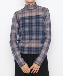 PUNYUS | 【NEW SIZE】チェック柄ハイネックシアートップス(Tシャツ/カットソー)