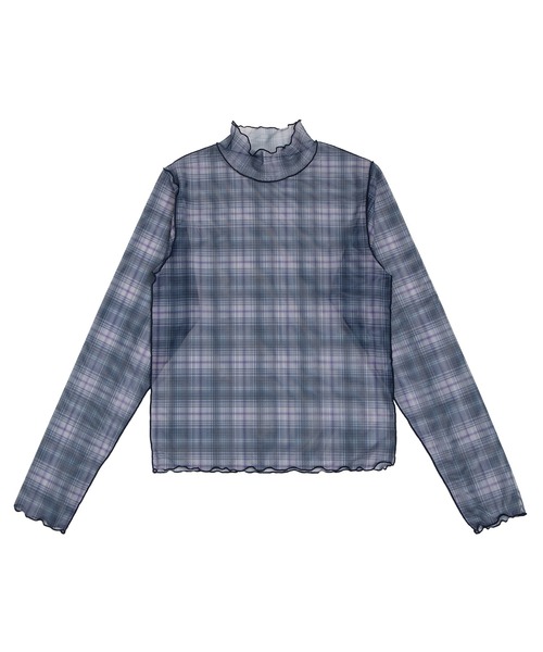 PUNYUS（プニュズ）の「【NEW SIZE】チェック柄ハイネックシアートップス（Tシャツ/カットソー・レディース・ベージュ/レッド/ネイビー・2/1/3/4/5）」の11枚目の写真
