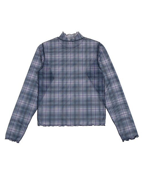 PUNYUS（プニュズ）の「【NEW SIZE】チェック柄ハイネックシアートップス（Tシャツ/カットソー・レディース・ベージュ/レッド/ネイビー・2/1/3/4/5）」の12枚目の写真