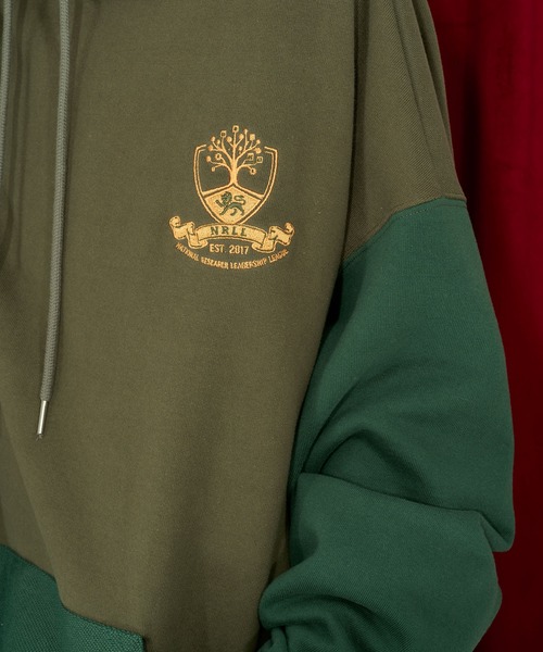 Nora Lily(ノラリリー)の「【Nora Lily】College Logo Bi Pullover Hoodie(パーカー・レディース・ダークグレー/カーキ/ブルー・FREE)」の13枚目の写真