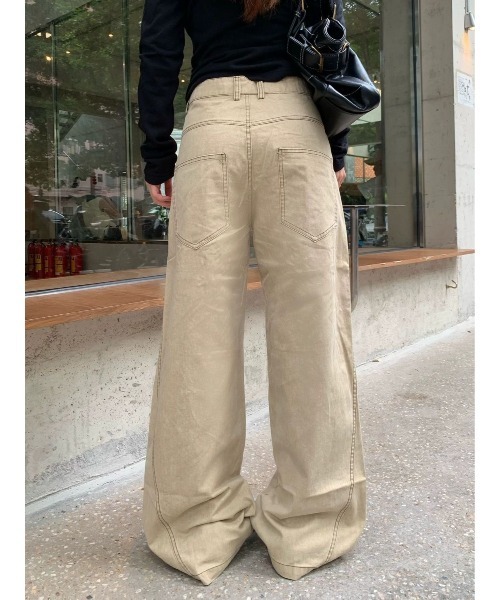Lis ardent(リスアルダン)の「2026AW ナポレオンデザイン ワイドデニムパンツ/ユニセックス(デニムパンツ・レディース・ブラック/ベージュ・S/M/L)」の11枚目の写真