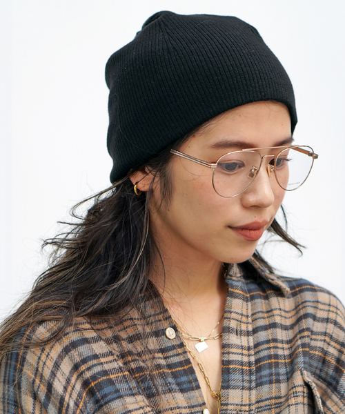 AP STUDIO(エーピーストゥディオ)の「Soft rib Beanie(ニットキャップ/ビーニー・レディース・グレー/ブラック・FREE)」の1枚目の写真