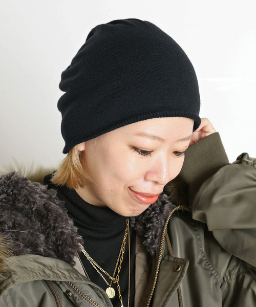 AP STUDIO(エーピーストゥディオ)の「Soft rib Beanie(ニットキャップ/ビーニー・レディース・グレー/ブラック・FREE)」の11枚目の写真