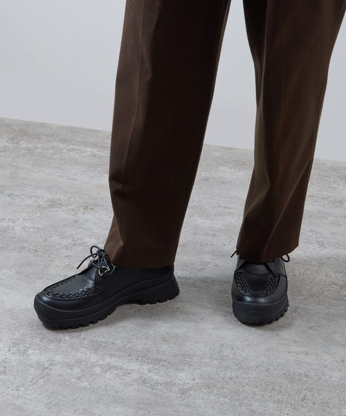 PADRONE(パドローネ)の「PADRONE パドローネ / INTERLACE SHOES with 884C Vibram 884Cビブラムソールレザーモカシンシューズ / PU8840-2012(ブーツ・メンズ・ブラック・40/41/42/43)」の4枚目の写真
