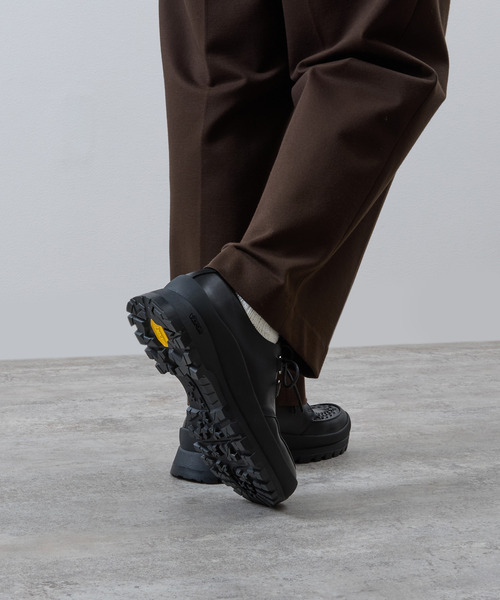 PADRONE(パドローネ)の「PADRONE パドローネ / INTERLACE SHOES with 884C Vibram 884Cビブラムソールレザーモカシンシューズ / PU8840-2012(ブーツ・メンズ・ブラック・40/41/42/43)」の6枚目の写真