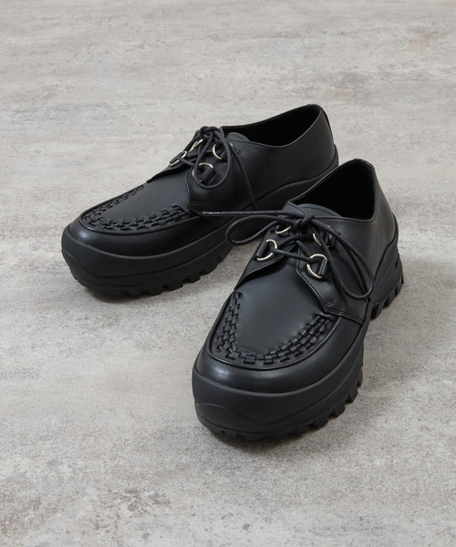 PADRONE(パドローネ)の「PADRONE パドローネ / INTERLACE SHOES with 884C Vibram 884Cビブラムソールレザーモカシンシューズ / PU8840-2012(ブーツ・メンズ・ブラック・40/41/42/43)」の7枚目の写真