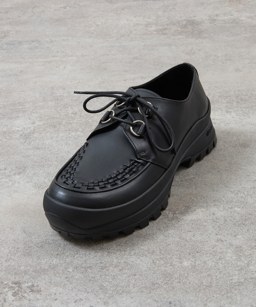 PADRONE(パドローネ)の「PADRONE パドローネ / INTERLACE SHOES with 884C Vibram 884Cビブラムソールレザーモカシンシューズ / PU8840-2012(ブーツ・メンズ・ブラック・40/41/42/43)」の8枚目の写真