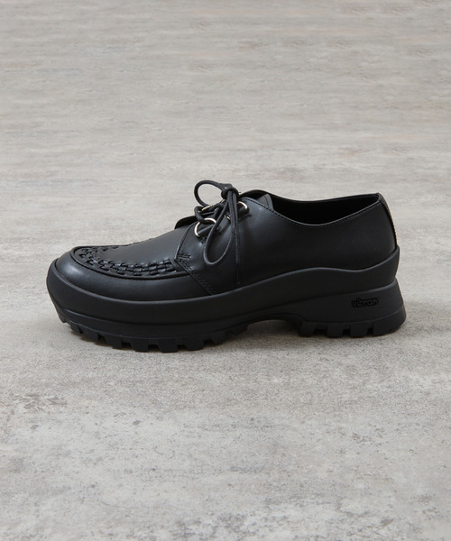 PADRONE(パドローネ)の「PADRONE パドローネ / INTERLACE SHOES with 884C Vibram 884Cビブラムソールレザーモカシンシューズ / PU8840-2012(ブーツ・メンズ・ブラック・40/41/42/43)」の11枚目の写真