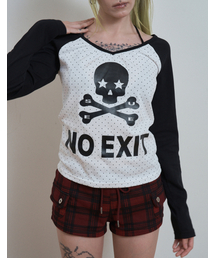 SKULL DOT ラグランTシャツ / ホワイト