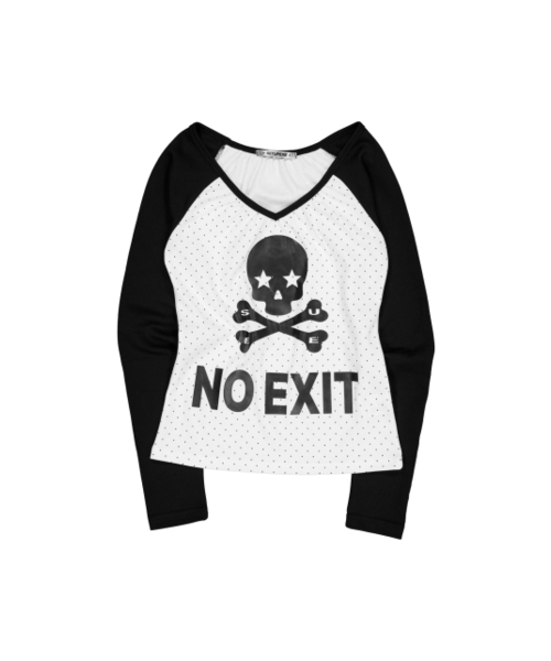 SETUP-EXE(セットアップイーエックスイー)の「SKULL DOT ラグランTシャツ / ホワイト(Tシャツ/カットソー・レディース・その他・OS)」の5枚目の写真