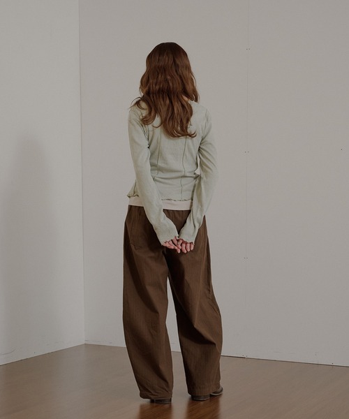MUHET(ミュエータ)の「outseam side button cardigan / サイドボタンカーディガン(カーディガン/ボレロ・レディース・ネイビー/ミント/グレー・FREE)」の9枚目の写真