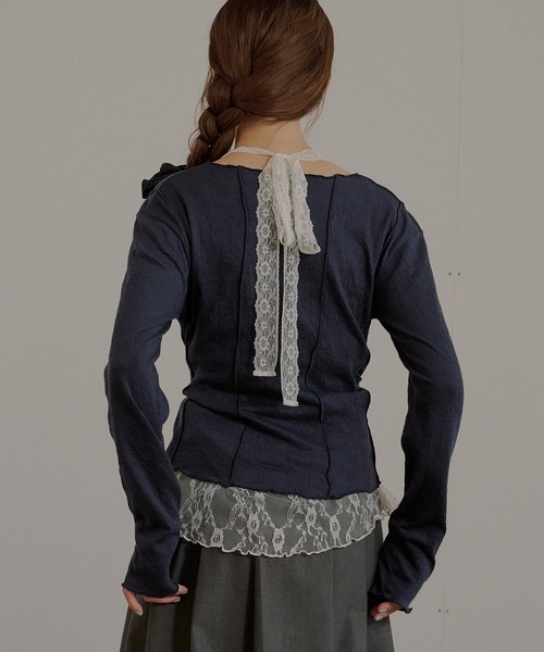 MUHET(ミュエータ)の「outseam side button cardigan / サイドボタンカーディガン(カーディガン/ボレロ・レディース・ネイビー/ミント/グレー・FREE)」の22枚目の写真