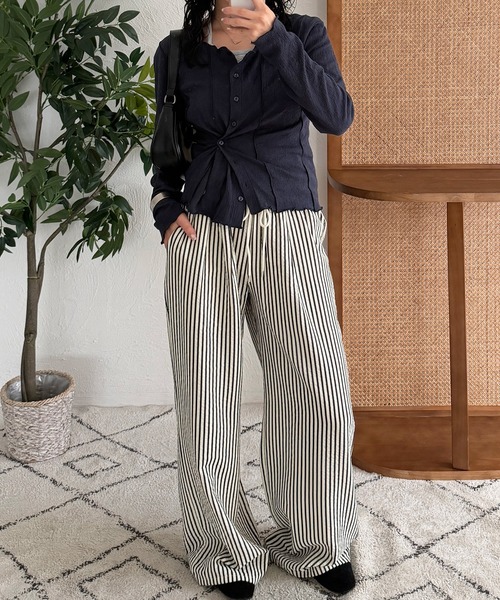 MUHET(ミュエータ)の「outseam side button cardigan / サイドボタンカーディガン(カーディガン/ボレロ・レディース・ネイビー/ミント/グレー・FREE)」の19枚目の写真