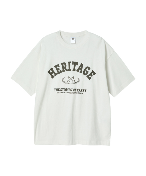 BUBBLPIECE(バブルピース)の「ヘリテージロゴTシャツ_ホワイト(Tシャツ/カットソー・レディース・その他・LARGE/MEDIUM)」の1枚目の写真