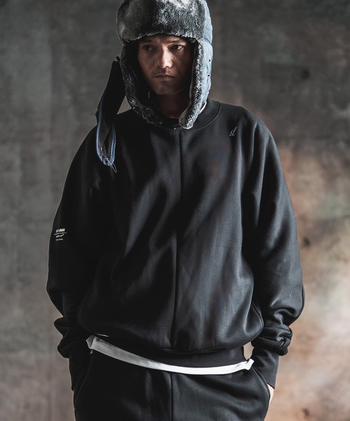 GLIMCLAP(グリムクラップ)の「msw1959-Bonded-Boa Sweat Dolman-Sleeve Crewneck Pullover スウェット(212-052-gla-cg)(スウェット・メンズ・ミックスグレー/ブラック・L/M/S)」の3枚目の写真