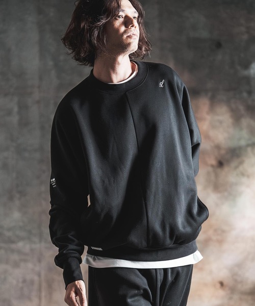 GLIMCLAP(グリムクラップ)の「msw1959-Bonded-Boa Sweat Dolman-Sleeve Crewneck Pullover スウェット(212-052-gla-cg)(スウェット・メンズ・ミックスグレー/ブラック・L/M/S)」の4枚目の写真