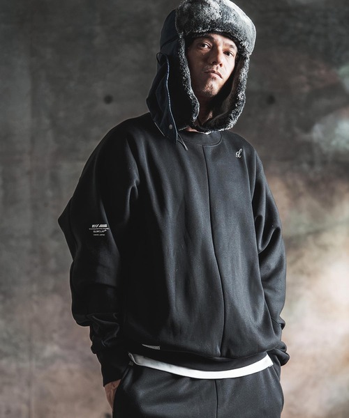 GLIMCLAP(グリムクラップ)の「msw1959-Bonded-Boa Sweat Dolman-Sleeve Crewneck Pullover スウェット(212-052-gla-cg)(スウェット・メンズ・ミックスグレー/ブラック・L/M/S)」の5枚目の写真