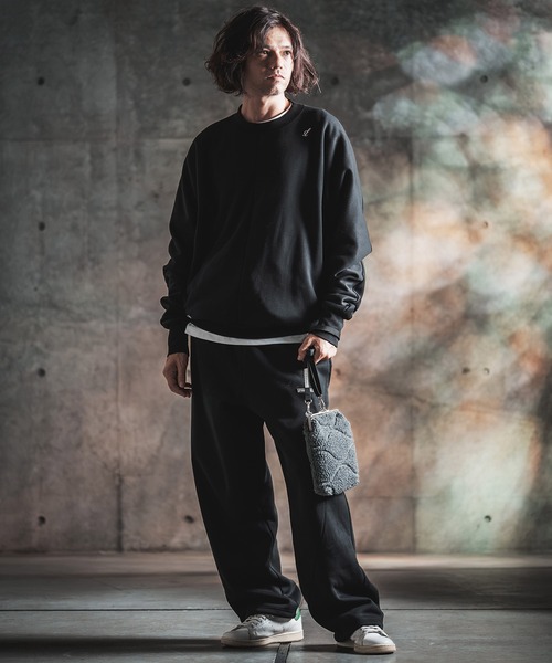 GLIMCLAP(グリムクラップ)の「msw1959-Bonded-Boa Sweat Dolman-Sleeve Crewneck Pullover スウェット(212-052-gla-cg)(スウェット・メンズ・ミックスグレー/ブラック・L/M/S)」の6枚目の写真