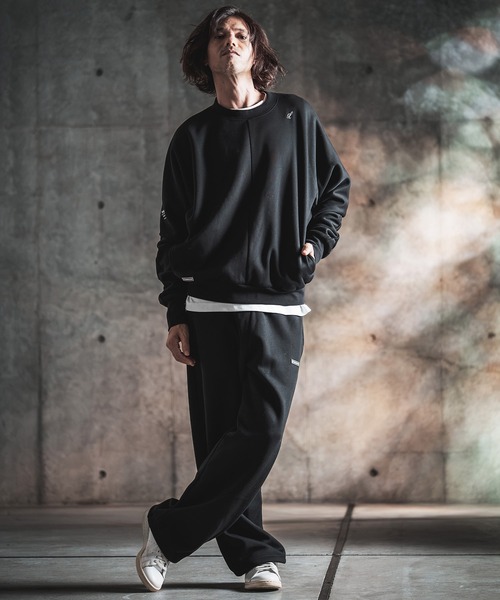 GLIMCLAP(グリムクラップ)の「msw1959-Bonded-Boa Sweat Dolman-Sleeve Crewneck Pullover スウェット(212-052-gla-cg)(スウェット・メンズ・ミックスグレー/ブラック・L/M/S)」の7枚目の写真