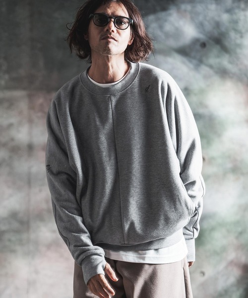 GLIMCLAP(グリムクラップ)の「msw1959-Bonded-Boa Sweat Dolman-Sleeve Crewneck Pullover スウェット(212-052-gla-cg)(スウェット・メンズ・ミックスグレー/ブラック・L/M/S)」の9枚目の写真