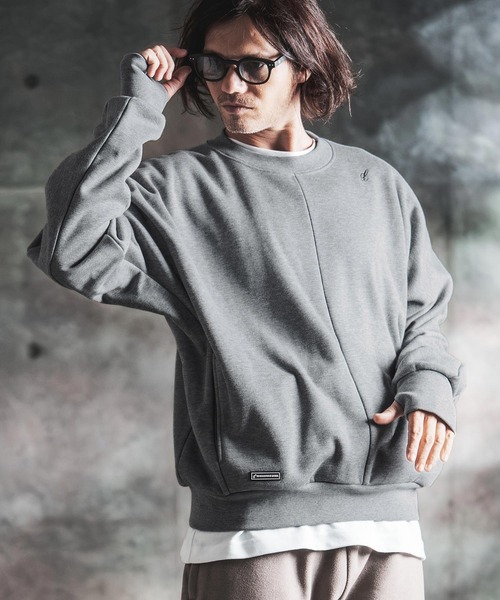 GLIMCLAP(グリムクラップ)の「msw1959-Bonded-Boa Sweat Dolman-Sleeve Crewneck Pullover スウェット(212-052-gla-cg)(スウェット・メンズ・ミックスグレー/ブラック・L/M/S)」の10枚目の写真