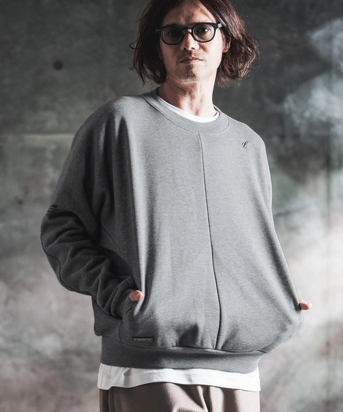 GLIMCLAP(グリムクラップ)の「msw1959-Bonded-Boa Sweat Dolman-Sleeve Crewneck Pullover スウェット(212-052-gla-cg)(スウェット・メンズ・ミックスグレー/ブラック・L/M/S)」の11枚目の写真