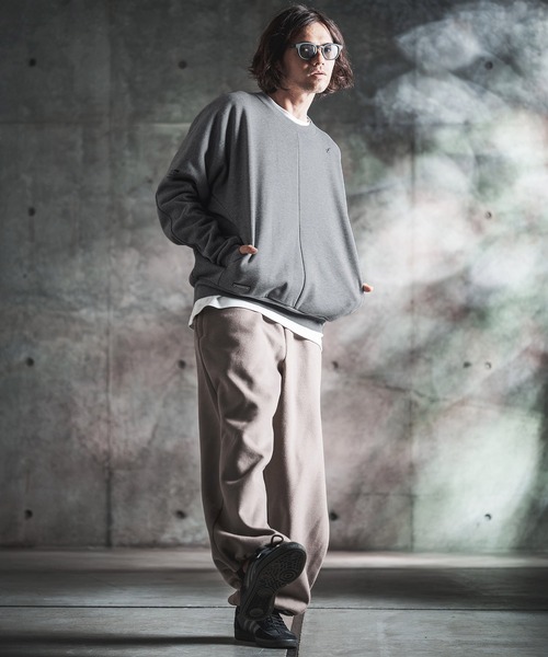 GLIMCLAP(グリムクラップ)の「msw1959-Bonded-Boa Sweat Dolman-Sleeve Crewneck Pullover スウェット(212-052-gla-cg)(スウェット・メンズ・ミックスグレー/ブラック・L/M/S)」の12枚目の写真