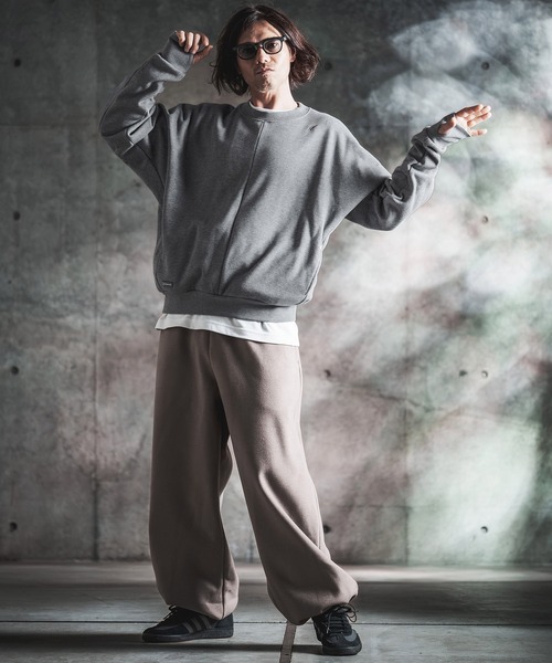 GLIMCLAP(グリムクラップ)の「msw1959-Bonded-Boa Sweat Dolman-Sleeve Crewneck Pullover スウェット(212-052-gla-cg)(スウェット・メンズ・ミックスグレー/ブラック・L/M/S)」の13枚目の写真