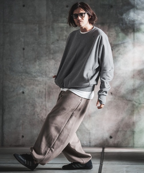 GLIMCLAP(グリムクラップ)の「msw1959-Bonded-Boa Sweat Dolman-Sleeve Crewneck Pullover スウェット(212-052-gla-cg)(スウェット・メンズ・ミックスグレー/ブラック・L/M/S)」の14枚目の写真