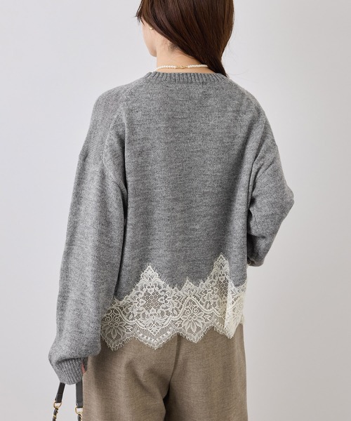 ROPE' PICNIC(ロペピクニック)の「裾レースドッキングニットプルオーバー(ニット/セーター・レディース・キナリ/サックスブルー/グレー/ダークブラウン/ブラック・FREE)」の14枚目の写真