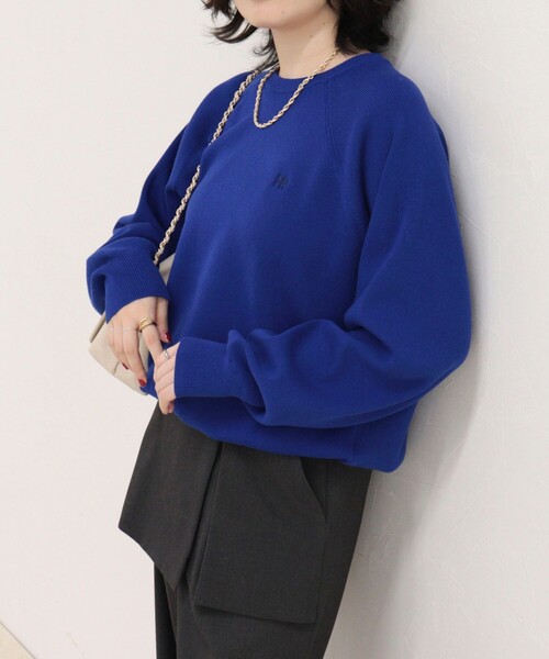 fredy emue(フレディエミュ)の「FR刺しゅうドロストスウェットニット(ニット/セーター・レディース・ベージュ/グレー/アイボリー/ブルー・38)」の4枚目の写真