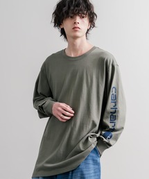 Carhartt カーハート HEAVYWEIGHT LONG-SLEEVE T-SHIRTS/オーバーサイズヘビーウェイト袖ロゴプリント長袖クルーネックTシャツ