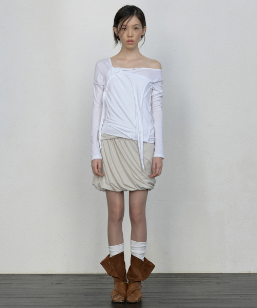 FLAREUP（フレアアップ）の「3レイヤー編みスリーブ (FL-184_White)（Tシャツ/カットソー・レディース・ホワイト・OS）」の3枚目の写真