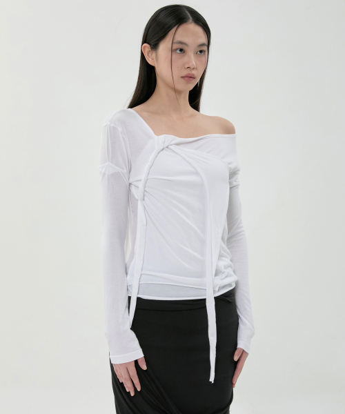 FLAREUP（フレアアップ）の「3レイヤー編みスリーブ (FL-184_White)（Tシャツ/カットソー・レディース・ホワイト・OS）」の5枚目の写真