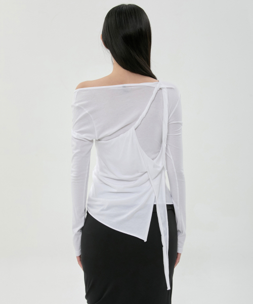FLAREUP（フレアアップ）の「3レイヤー編みスリーブ (FL-184_White)（Tシャツ/カットソー・レディース・ホワイト・OS）」の6枚目の写真