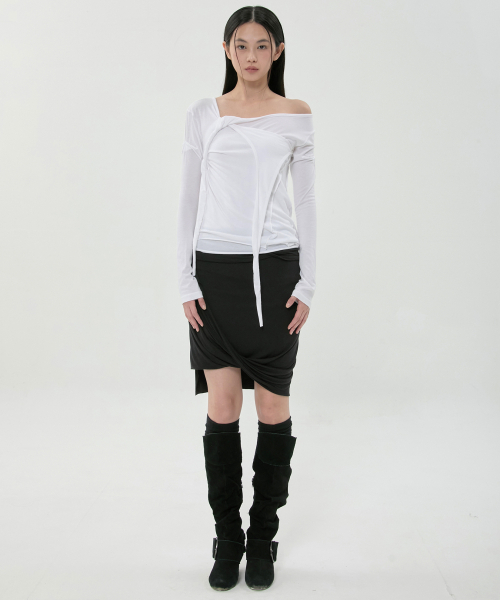 FLAREUP（フレアアップ）の「3レイヤー編みスリーブ (FL-184_White)（Tシャツ/カットソー・レディース・ホワイト・OS）」の7枚目の写真