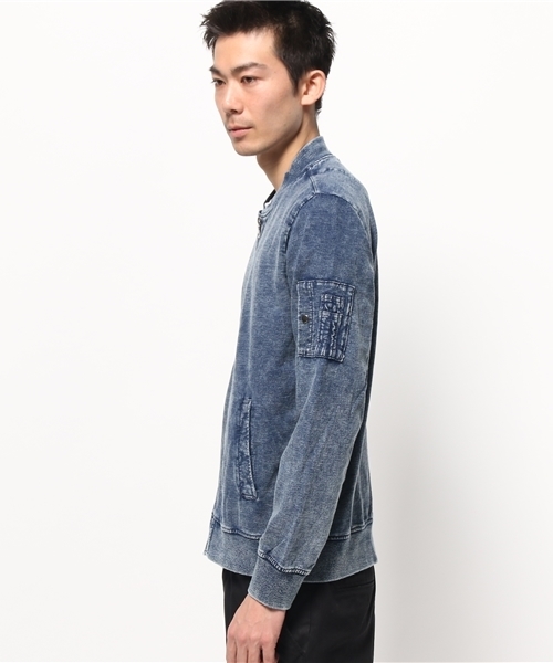 VENCEEXCHANGE（ヴァンスエクスチェンジ）の「カットデニム MA-1             （MA-1・メンズ・ホワイト/ダークネイビー/ブルー・LARGE/MEDIUM）」の4枚目の写真