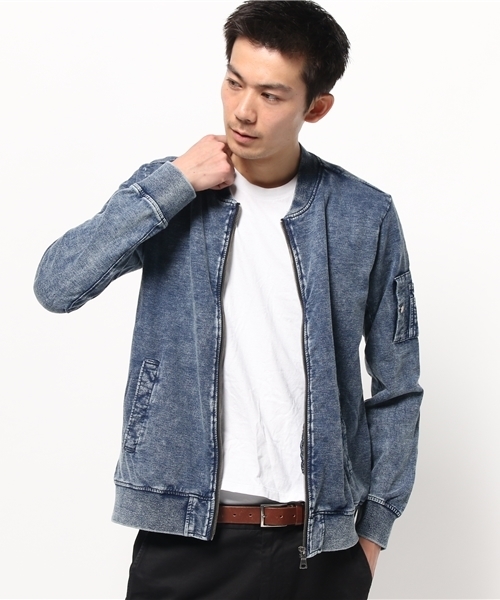 VENCEEXCHANGE（ヴァンスエクスチェンジ）の「カットデニム MA-1             （MA-1・メンズ・ホワイト/ダークネイビー/ブルー・LARGE/MEDIUM）」の6枚目の写真