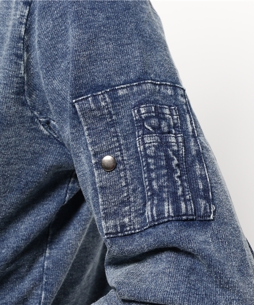 VENCEEXCHANGE（ヴァンスエクスチェンジ）の「カットデニム MA-1             （MA-1・メンズ・ホワイト/ダークネイビー/ブルー・LARGE/MEDIUM）」の9枚目の写真