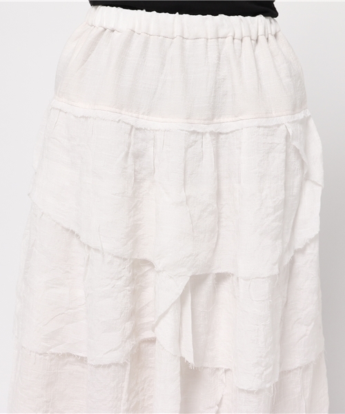 WEGO（ウィゴー）の「DISPARK/ティアードスカート（スカート・レディース・オフホワイト/ライトインディゴブルー・FREE）」の9枚目の写真