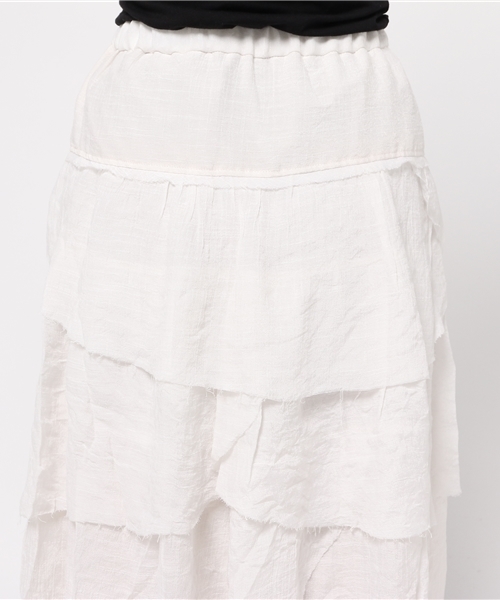 WEGO（ウィゴー）の「DISPARK/ティアードスカート（スカート・レディース・オフホワイト/ライトインディゴブルー・FREE）」の10枚目の写真