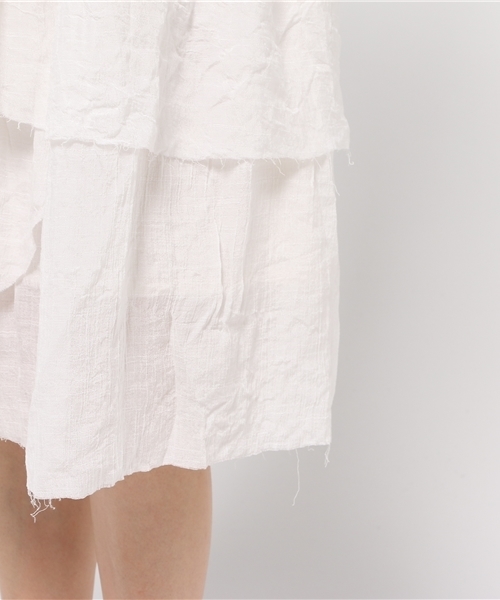 WEGO（ウィゴー）の「DISPARK/ティアードスカート（スカート・レディース・オフホワイト/ライトインディゴブルー・FREE）」の3枚目の写真