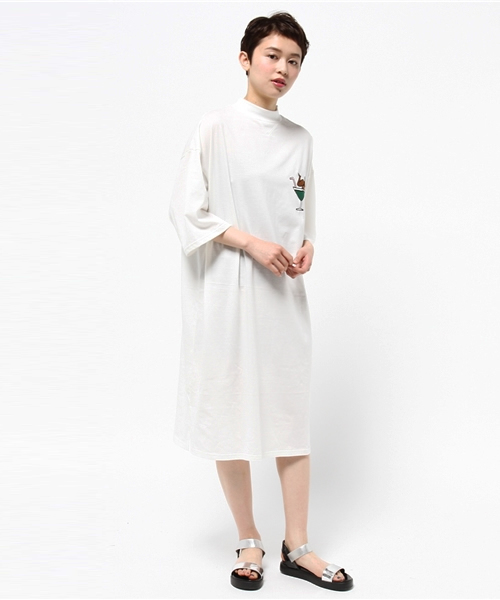 PUNYUS（プニュズ）の「FUGUハイネックTワンピ（ワンピース・レディース・ライトピンク/ブラック/ホワイト/ブルー・3/4）」の13枚目の写真