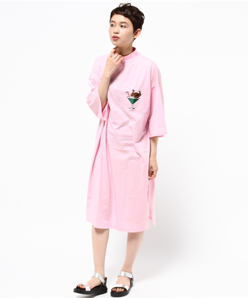 PUNYUS（プニュズ）の「FUGUハイネックTワンピ（ワンピース・レディース・ライトピンク/ブラック/ホワイト/ブルー・3/4）」の15枚目の写真