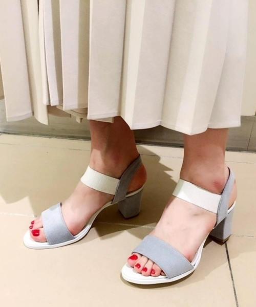 LE TALON(ルタロン)の「7cm ゴムベルトサンダル◆ (サンダル・レディース・ベージュ/ライトグレー/ブラック・37.5/35.5/36.5)」の1枚目の写真