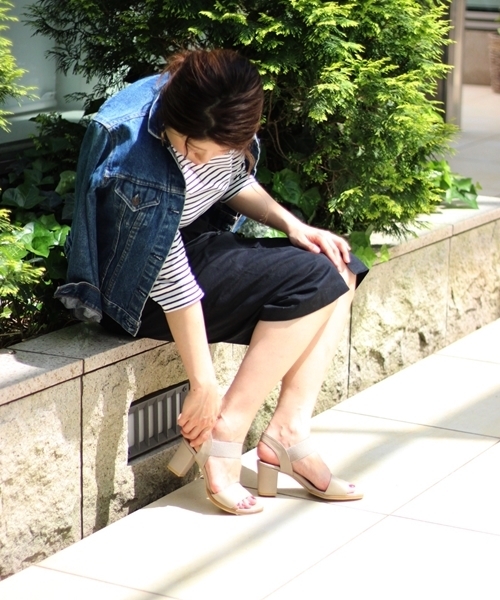 LE TALON(ルタロン)の「7cm ゴムベルトサンダル◆ (サンダル・レディース・ベージュ/ライトグレー/ブラック・37.5/35.5/36.5)」の6枚目の写真