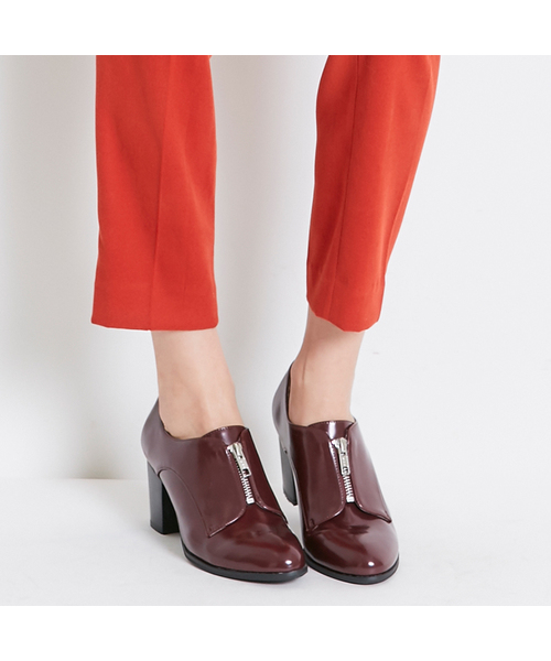 ORiental TRaffic(オリエンタルトラフィック)の「秋冬★フロントジップシューズ★6325(パンプス・レディース・ブラウン/ブラック・LL/L/S/M)」の1枚目の写真