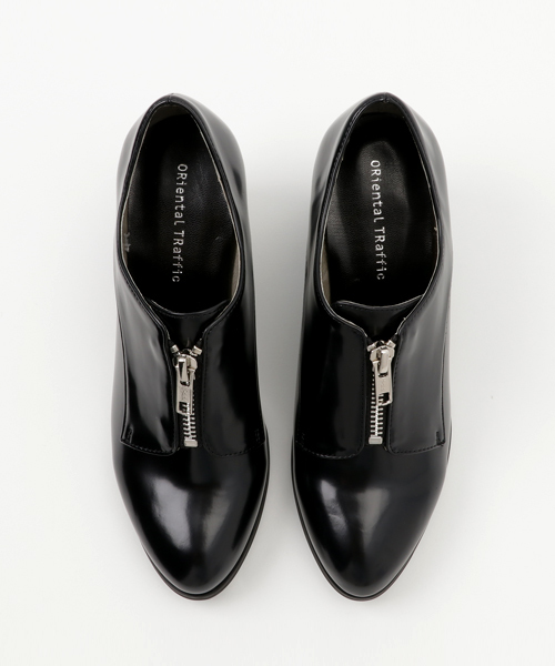 ORiental TRaffic(オリエンタルトラフィック)の「秋冬★フロントジップシューズ★6325(パンプス・レディース・ブラウン/ブラック・LL/L/S/M)」の6枚目の写真