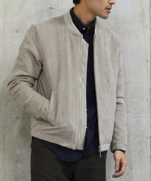 SHIPS（シップス）の「SC: ultrasuede(R) 中綿 ライダース リブ ブルゾン■（ブルゾン・メンズ・ネイビー/キャメル/グレー/ダークブラウン・X-LARGE/SMALL/MEDIUM/LARGE）」の5枚目の写真