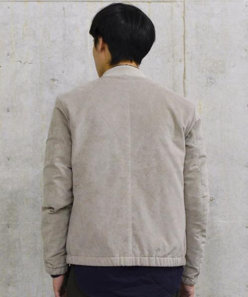 SHIPS（シップス）の「SC: ultrasuede(R) 中綿 ライダース リブ ブルゾン■（ブルゾン・メンズ・ネイビー/キャメル/グレー/ダークブラウン・X-LARGE/SMALL/MEDIUM/LARGE）」の7枚目の写真